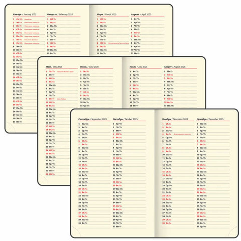 Ежедневник датированный 2025 МАЛЫЙ ФОРМАТ 100х150 мм А6, BRAUBERG "Iguana", под кожу, коричневый, 115743