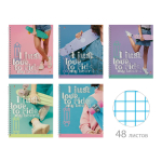 Тетрадь А5 48л. клетка "Penny board" 5 видов (Альт)