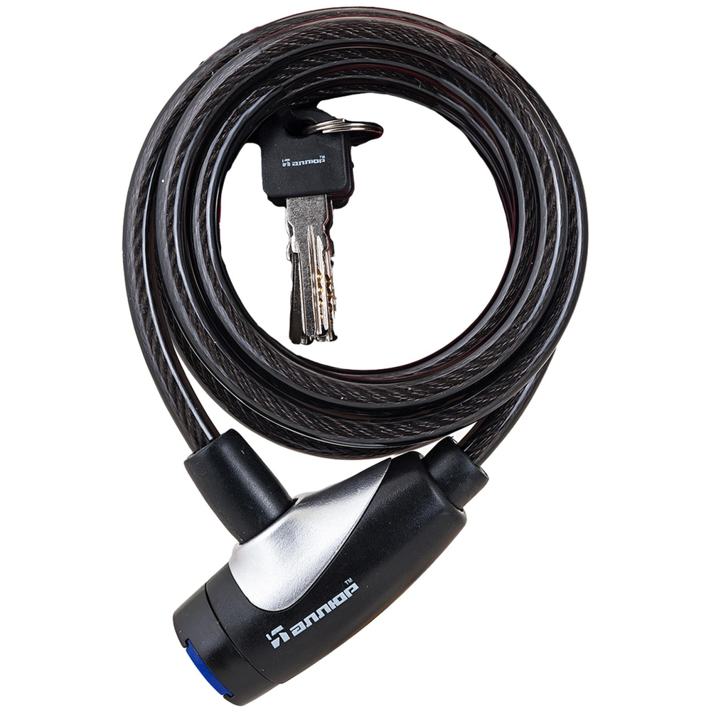 Замок навесной тросовый_УЗК Аллюр ВС-Т 8 (2000мм) сталь черный (3кл)