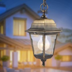 Садово-парковый светильник ЭРА НСУ 04-60-001 бронза 4 гранный подвесной IP44 Е27 max60Вт