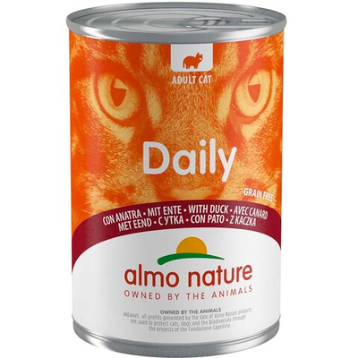 Almo Nature консервы для кошек "Daily" с уткой 400 г банка