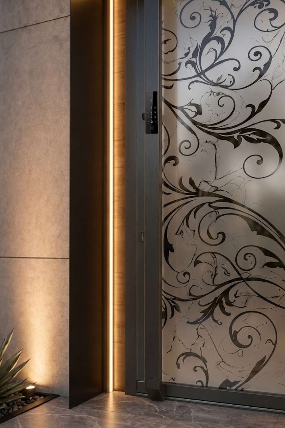 Арт. 70×30 MYLOCK ML-08, L-1800 — система доступа для алюминиевых дверей под ключ