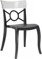 Стул пластиковый Papatya Opera-S, черный, прозрачный