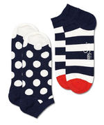 Набор из 2 пар носков 2-Pack Big Dot Stripe Low Sock (Размер: 25) (Цвет: темно-синий)