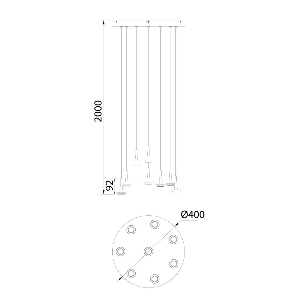 8933+8PL Люстра подвесная ANDROMEDA