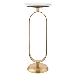 Столик приставной Svein, Ø25,5 см, мрамор/золотой