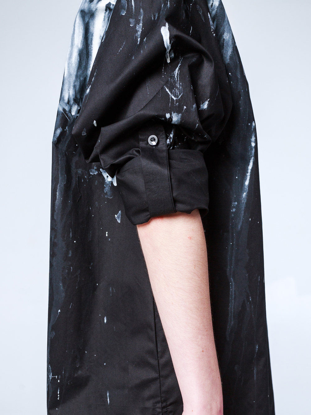 Рубашка "Черномор" с окрашиванием. Черно-белая