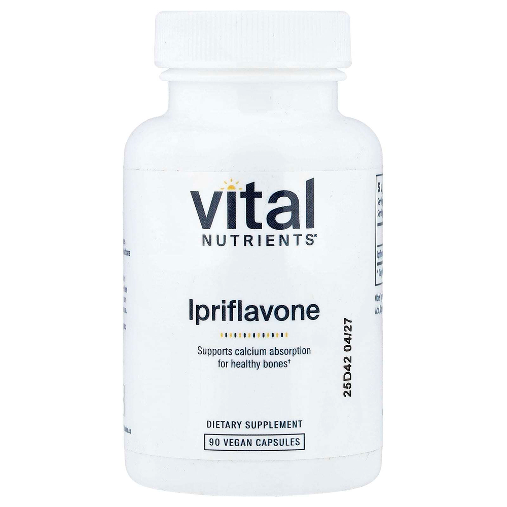Vital Nutrients, иприфлавон, 90 веганских капсул (300 мг в 1 капсуле)