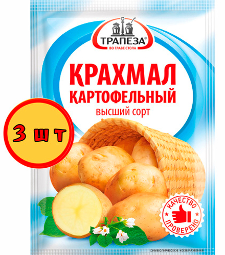 Крахмал картофельный "Трапеза" 100 г х 3шт.