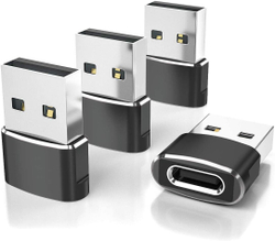 Elebase USB-A to USB-C адаптер (4 шт.) Универсальный переходник для зарядки и передачи данных