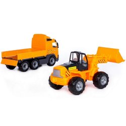 Автомобиль бортовой и трактор-погрузчик в наборе