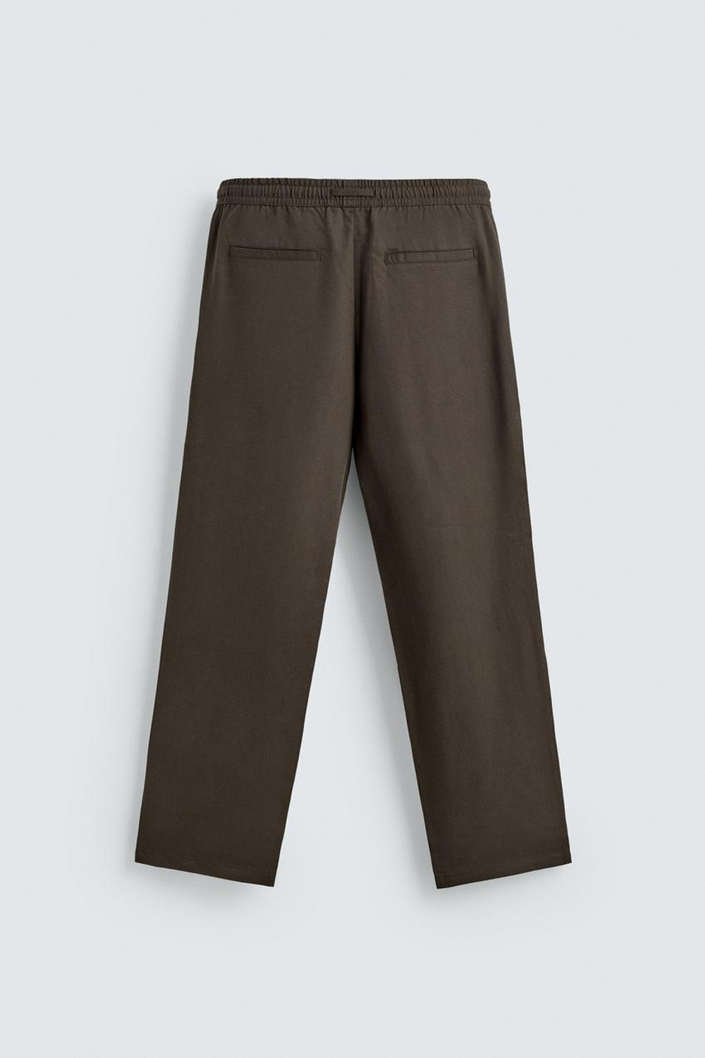 ZARA БРЮКИ REGULAR FIT ИЗ 100% ЛИОЦЕЛЛА, СЕРО-КОРИЧНЕВЫЙ