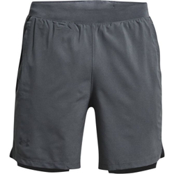 Мужские теннисные шорты Under Armour Men's UA Launch Run 2N1 Shorts - pitch gray/black