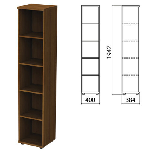 Шкаф (стеллаж) "Эко/Этюд", 386х370х1996, 4 полки, орех, 908851-190