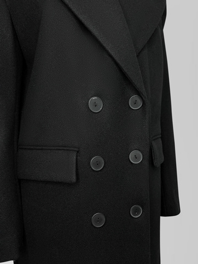 Пальто Agdali Brand однотонное прямого кроя на три пуговицы