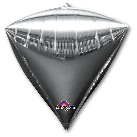 Шар 3D "Алмаз" серебряный 43 см