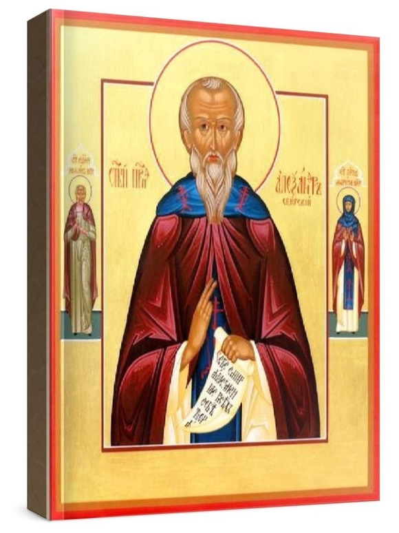 Александр Свирский (рукописная икона)