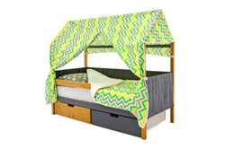 Детская кровать-домик мягкий Бельмарко Svogen дерево-графит