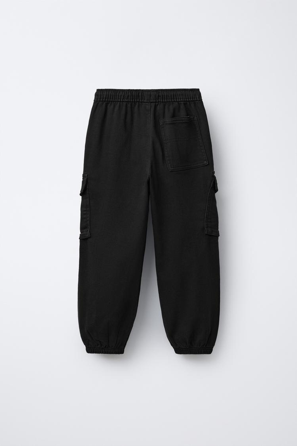 ZARA БРЮКИ-ДЖОГГЕРЫ КАРГО С ЭТИКЕТКОЙ, ЧЕРНЫЙ