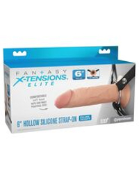 Полый страпон на ремнях 6’’ Hollow Silicone Strap-on