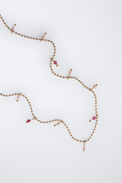 ZARA НАБОР ИЗ ДВУХ ЦЕПОЧЕК С ПОДВЕСКОЙ, ЗОЛОТИСТЫЙ