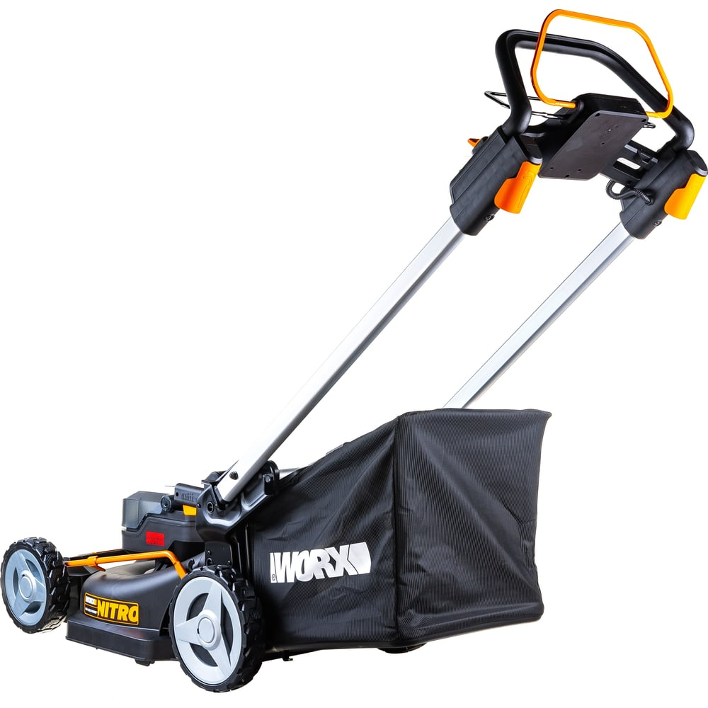 Газонокосилка аккумуляторная бесщеточная самоходная WORX WG749E, 40 В,46 см,4Ач х2, ЗУ 2А х2,коробка