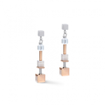Серьги Coeur de Lion Rosegold-Silver 5061/21-1631 цвет прозрачный, серый
