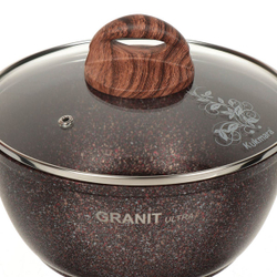 Ковш алюминий, антиприг, 2.2 л, съем руч, Kukmara, Granit Ultra, кга0225а, красн