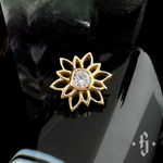 Накрутка "Somnia" - Желтое золото - White CZ