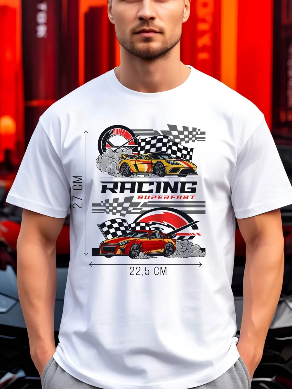 Футболка мужская y2k с принтом машиной