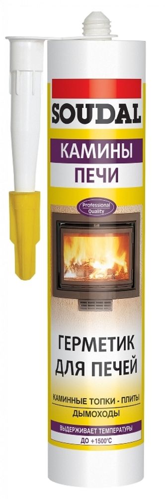 Герметик д/каминов и печей Soudal 300мл  102829  НЕМОРОЗОСТОЙКИЙ