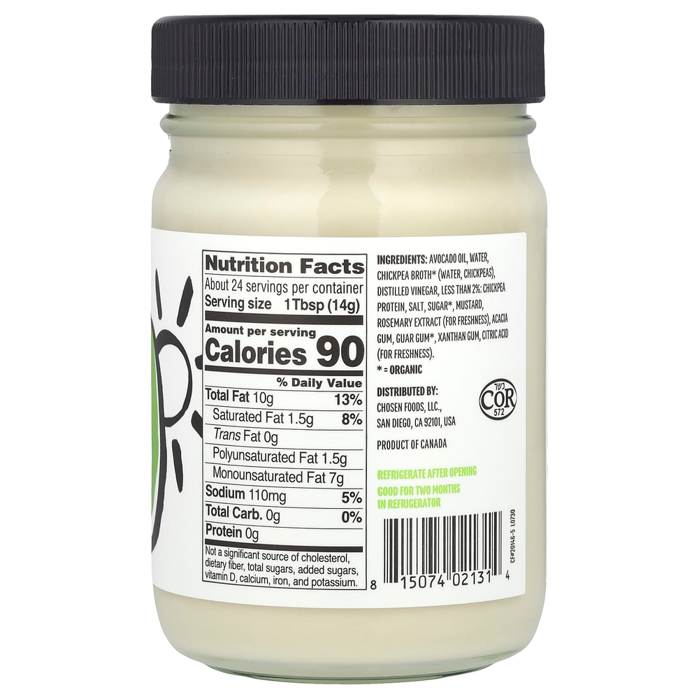 Chosen Foods, веганский майонез, 355 мл (12 жидк. унций)