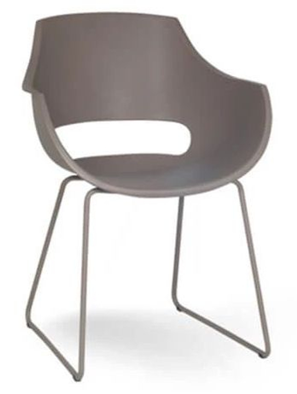 Кресло пластиковое на полозьях Papatya Opal Sled Pro, тортора