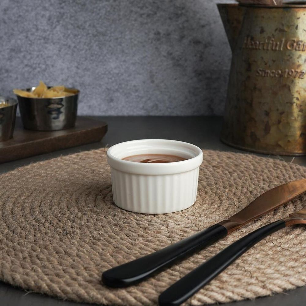 Соусник 80 мл d 7 см h4 см круглый Рамекин белый фарфор Fine Plus Noble [1]