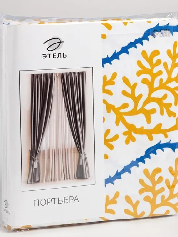 Штора портьерная Этель "Кораллы" 140*170см, 130 гр/м2, 100% хлопок