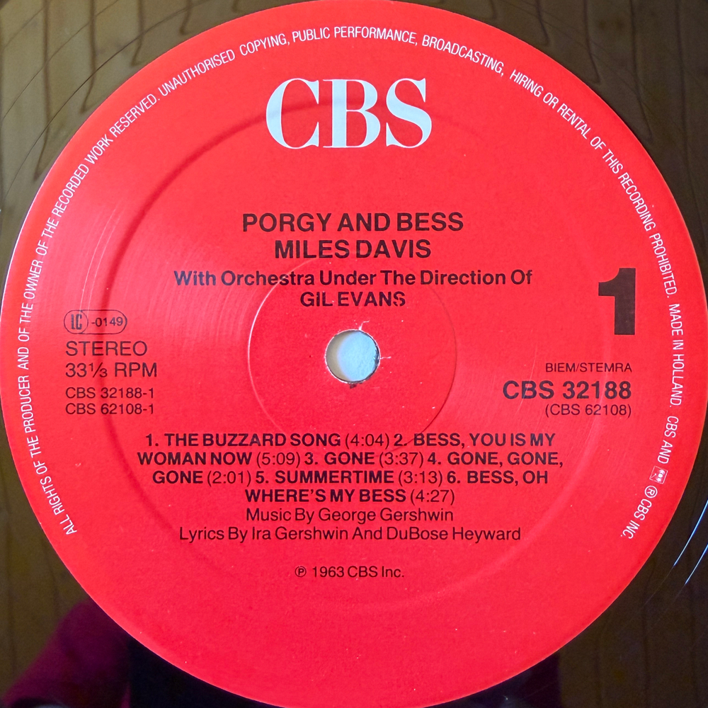 Miles Davis – Porgy And Bess (Голландия) Т