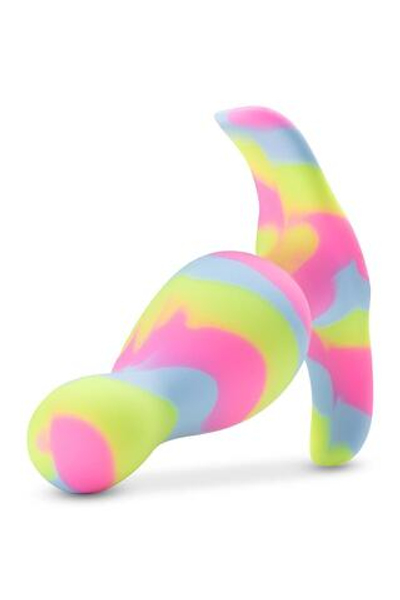 Анальная пробка с цветными разводами Kaleido - 8,9 см. (Цвет: разноцветный)