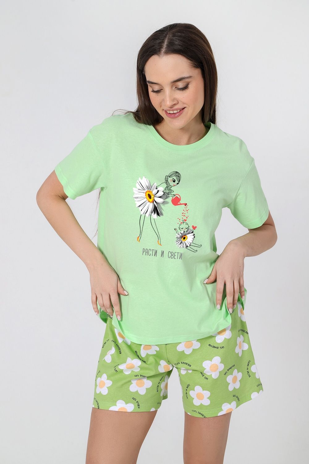 Пижама женская Ромашка-4 Виотекс ЗЕЛЁНЫЙ