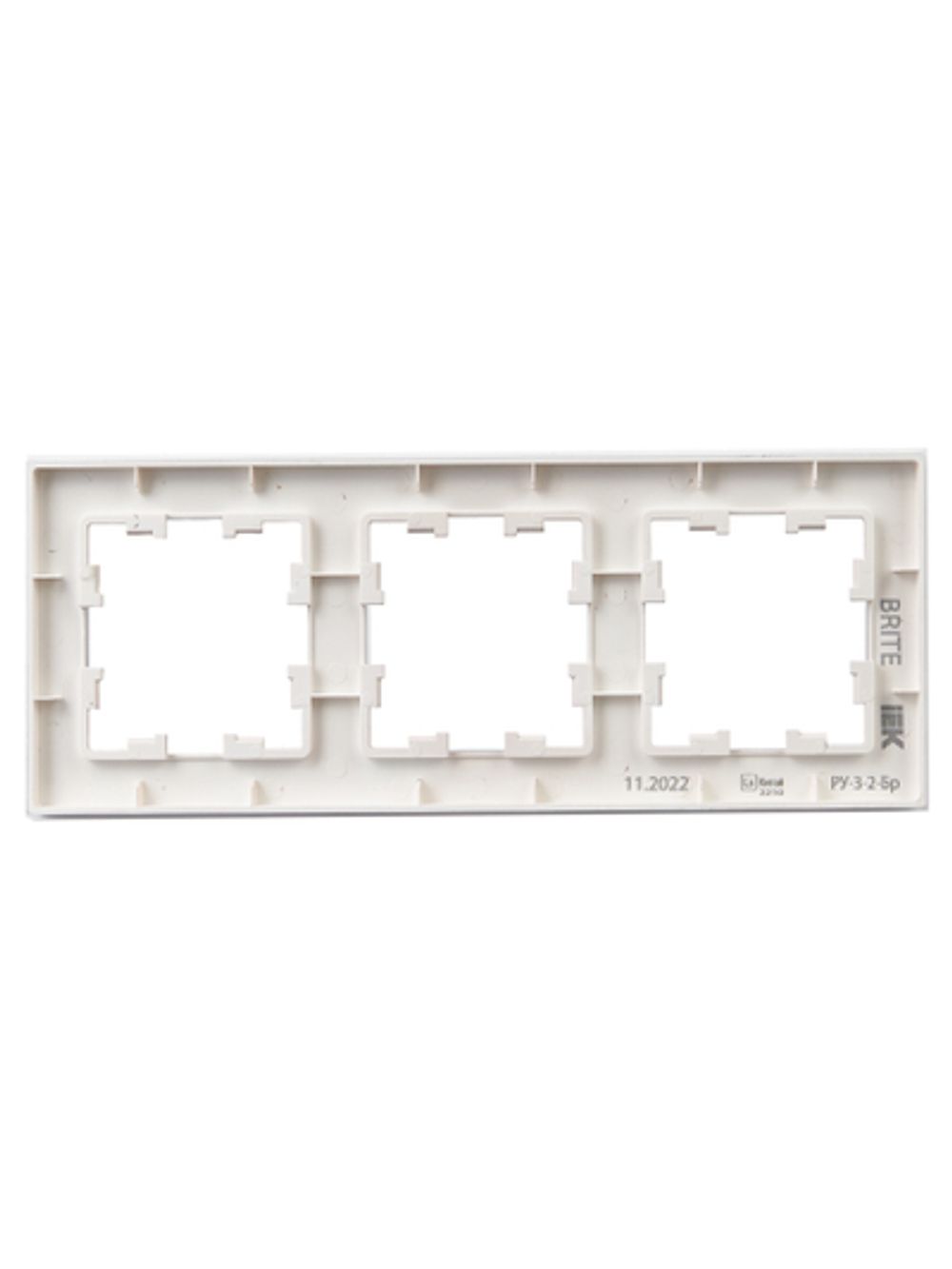 BRITE Рамка 3-местная РУ-3-2-Бр стекло розовый матовый IEK