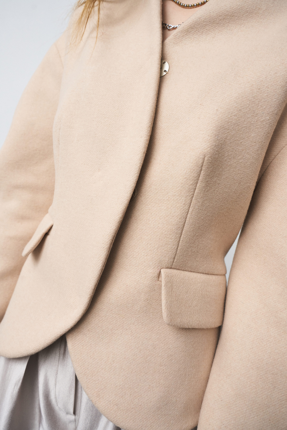 Жакет с шерстью 1298 персиковый