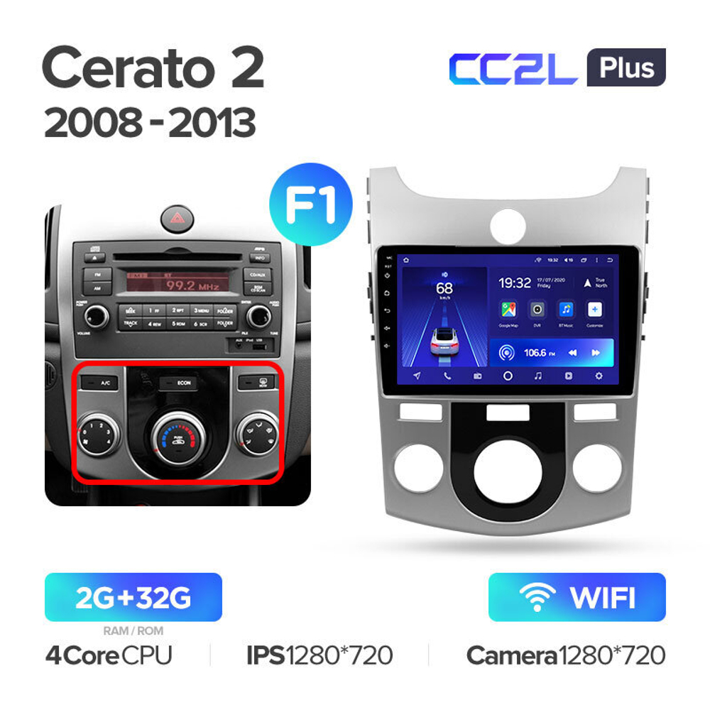 Teyes CC2L Plus 9" для KIA Cerato 2008-2013
