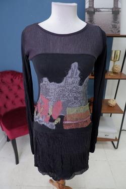 Платье комбинированное 48 размер