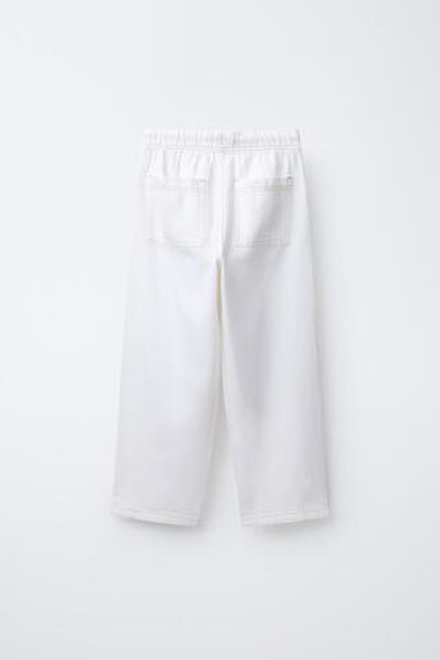 ZARA ДЖИНСЫ ШИРОКОГО КРОЯ, ЭКРЮ