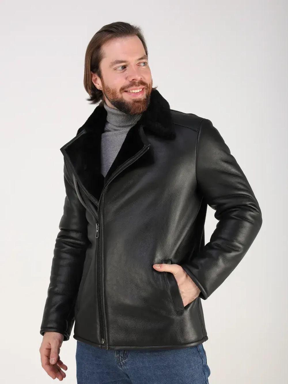 Дубленка зимняя натуральная куртка косуха