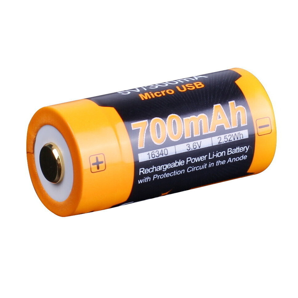 Аккумулятор 16340 Fenix 700 UP mAh Li-ion разъемом для USB, ARB-L16-700UP
