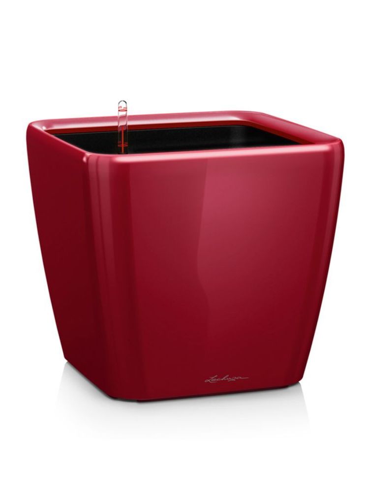 Кашпо Lechuza &quot;Quadro LS Complete scarlet red high gloss&quot; (пластик), 50x50xH47 см