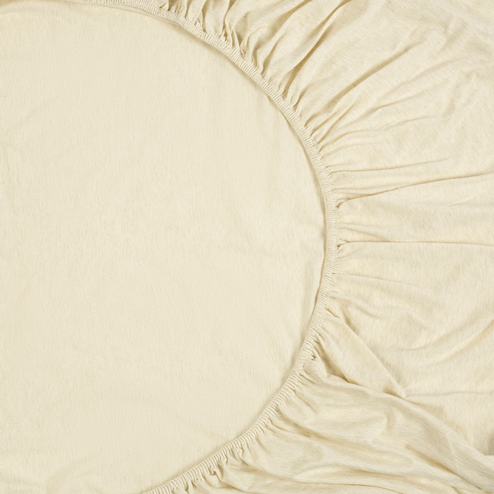 Простыня на резинке из хлопкового трикотажа серо-бежевого цвета из коллекции essential, 160х200х30 см