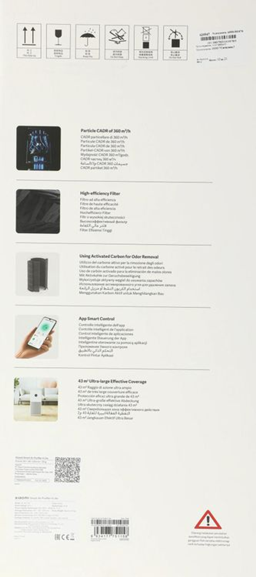 Воздухоочиститель Xiaomi Smart Air Purifier 4 Lite EU,  до 43м2,  белый