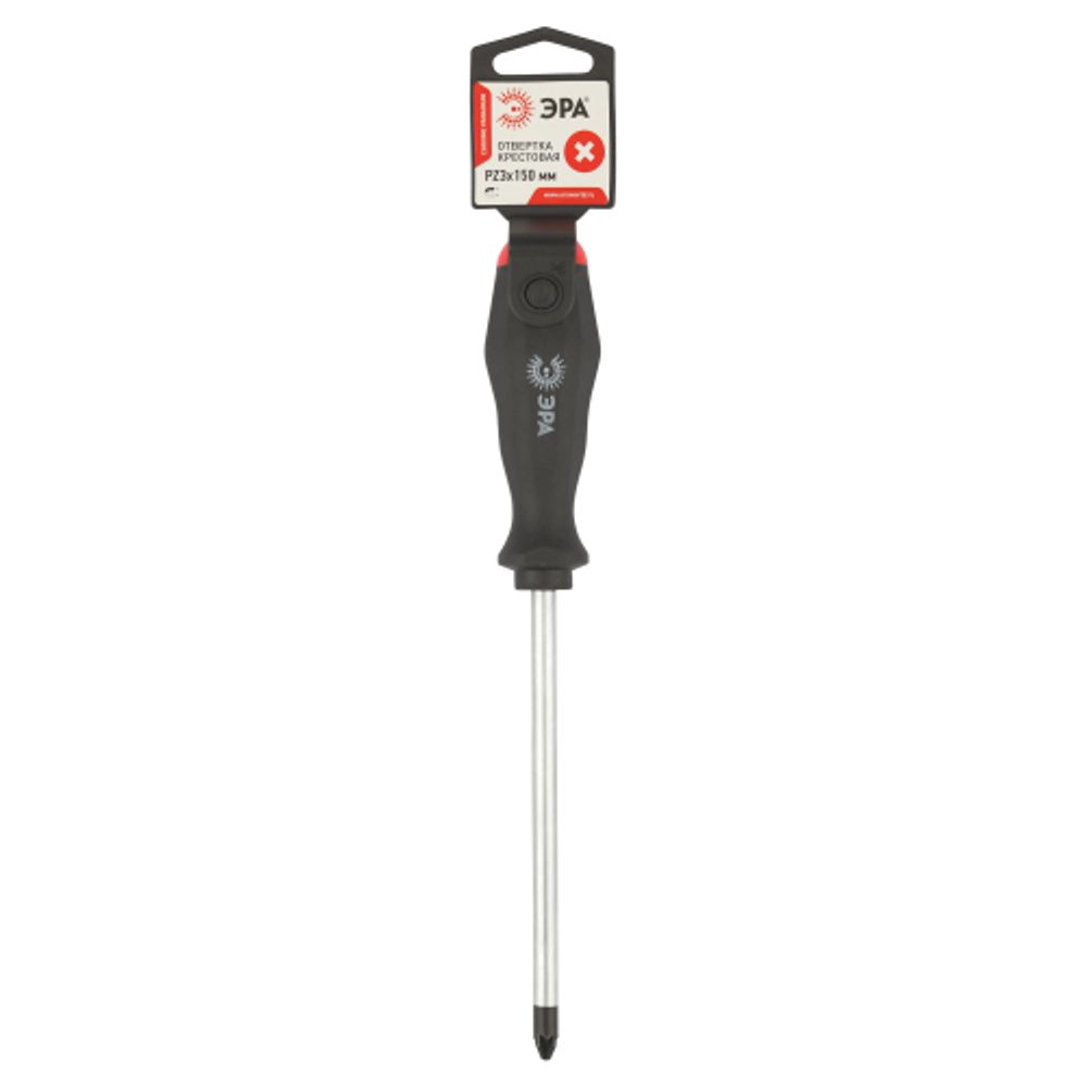 Отвертка ЭРА PZ 3х150 мм крестовая двухкомпонентная рукоятка