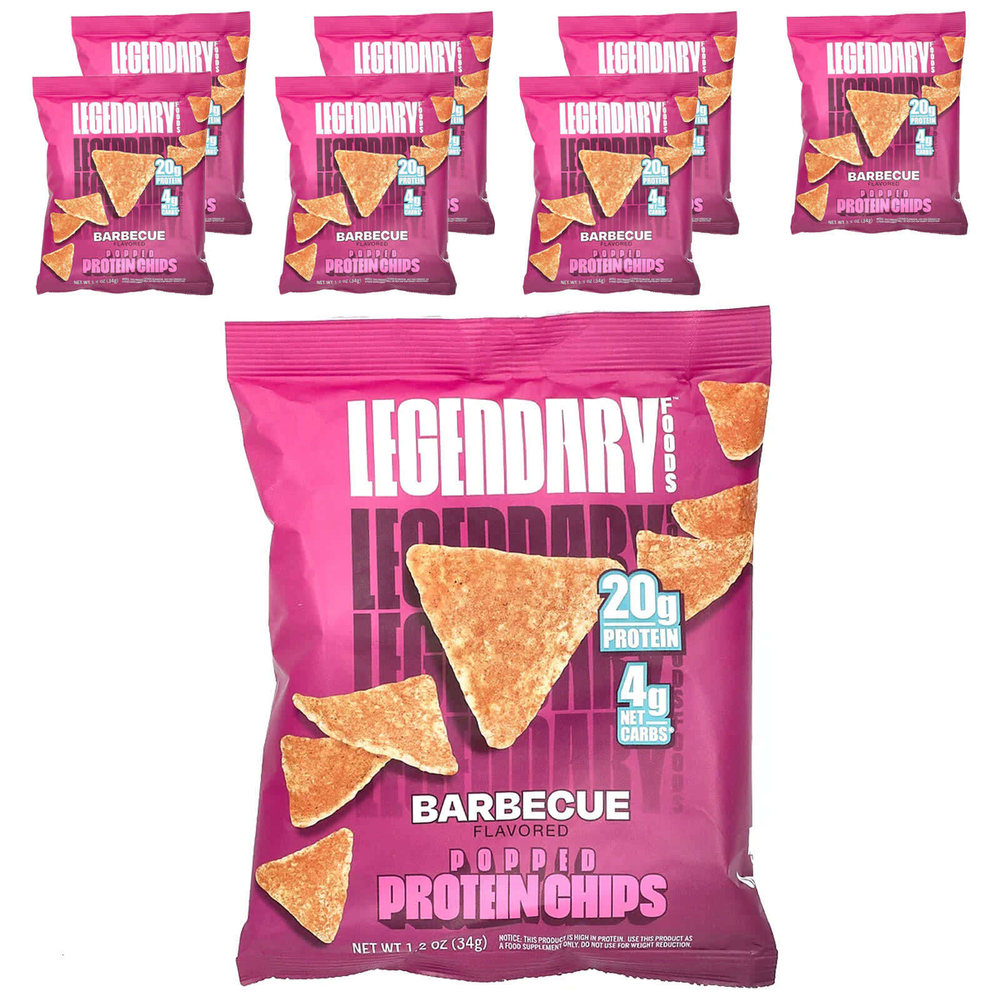 Legendary Foods, протеиновые чипсы, барбекю, 7 пакетиков по 34 г (1,2 унции)